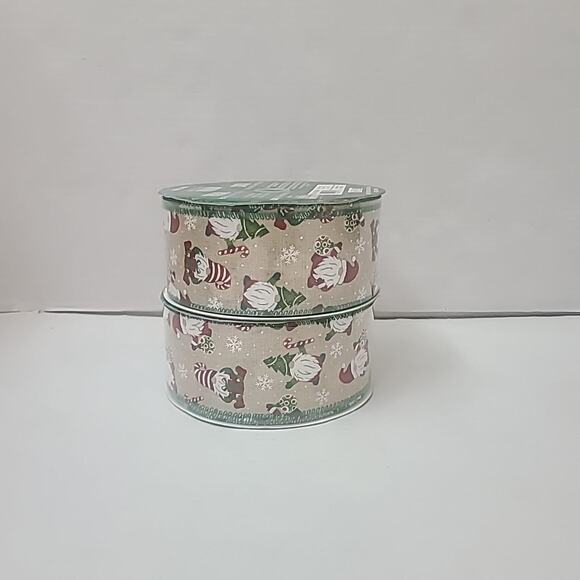 Kirkland Other - Bundle Of 2 Christmas Wire-Edged Gold Ribbon 2.5" Wide 50 Yards Each